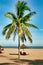 Two lonely loungers on the deserted beach of Hainan Island.