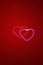 Two Love Heart Dark Red Mobile illustration Wallpaper
