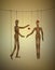 Two lovers concept, romantic valentine marionettes, be my valentine forever idea,