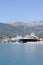 Two luxurious yachts in port of Tivat