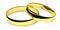 Two lying golden wedding rings