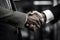 Two male hands palms business handshaking in office bank credit cooperation greeting gesture hands shake men handshake