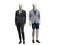 Two male mannequins dressed in suit.