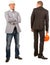 Two Male Middle Age Engineers on White Background