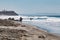 Two Male Surfers on Beacon`s Beach in Encinitas, California