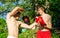 Two man training Muay thai