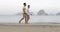 Two Man Walking Along Beach Talking, Gay Couple Communication Tourists On Sea