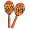 Two maracas music instrument brasilian sketch