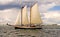 Two-masted sailboat