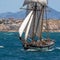 Two masted Schooner Tall Ship Full Sail