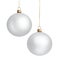 Two matte Christmas balls on white background