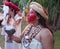 Two Mayan women during a ceremony with copal