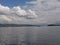 Two meeting ferry boats on Lake Zurich between Horgen and Meilen