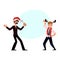 Two men, businessmen having fun, dancing at corporate Christmas party