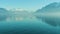 Two Men Kayaking on Clear Day on Blue Lake Geneva. Swiss Alps, Switzerland