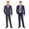 Two men. Man in business suit. Elegant young cartoon businessman