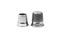 Two metal silver sewing thimbles on a white background. Sewing accessories and tools.