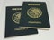 Two Mexican passports in a white background