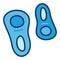 Two Microbes vector concept blue icon or symbol