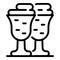 Two milkshakes icon, outline style