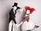 Two mime, The concept of Valentine\'s Day, April Fool\'s Day