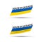 Two modern colored vector Ukrainian flags isolated on white background, flags of Ukraine, Ukrainian ribbons