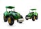 Two Modern green farm tractors