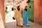 Two Moroccan women walking together