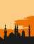 The two mosques Al-Rifa\'i and Sultan Hassan in Cairo Egypt at sunset