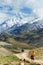 Two motorcycle tourist in india mountains