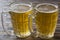 Two Mugs of Chilled Beer