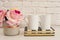 Two Mugs. White Mugs Mockup. Blank White Coffee Mug Mock Up. Styled Photography. Coffee Cup Product Display. Two Coffee Mugs On St