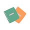 Two notebooks on rings are stacked. Vector flat icon