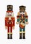 Two nutcracker soldiers isolated digital illustration