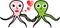 Two octopuses in love for Valentine\'s day