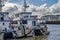 Two offshore crew transfer boats moored side by side