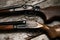 Two old antique shotguns rifle