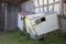 Two old and damaged small gypsy caravans