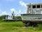 Two old peeling shrimp boats