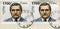 Two old post stamps with Lech Walesa portrait