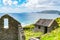 Two old stone house wall and window remains only in one Wild Atlantic Way