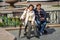 Two old women in glasses resting in the city Park