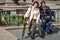 Two old women in glasses resting in the city Park