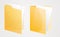 Two opened yellow folders