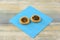 Two orange and cocoa tartlet cookies