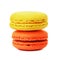 Two orange and yellow macaroon