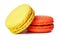 Two orange and yellow macaroon