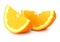 Two oranges pieces Citrus isolated on white background, including clipping path without shade.