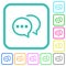 Two oval active chat bubbles outline vivid colored flat icons