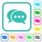 Two oval active chat bubbles solid vivid colored flat icons